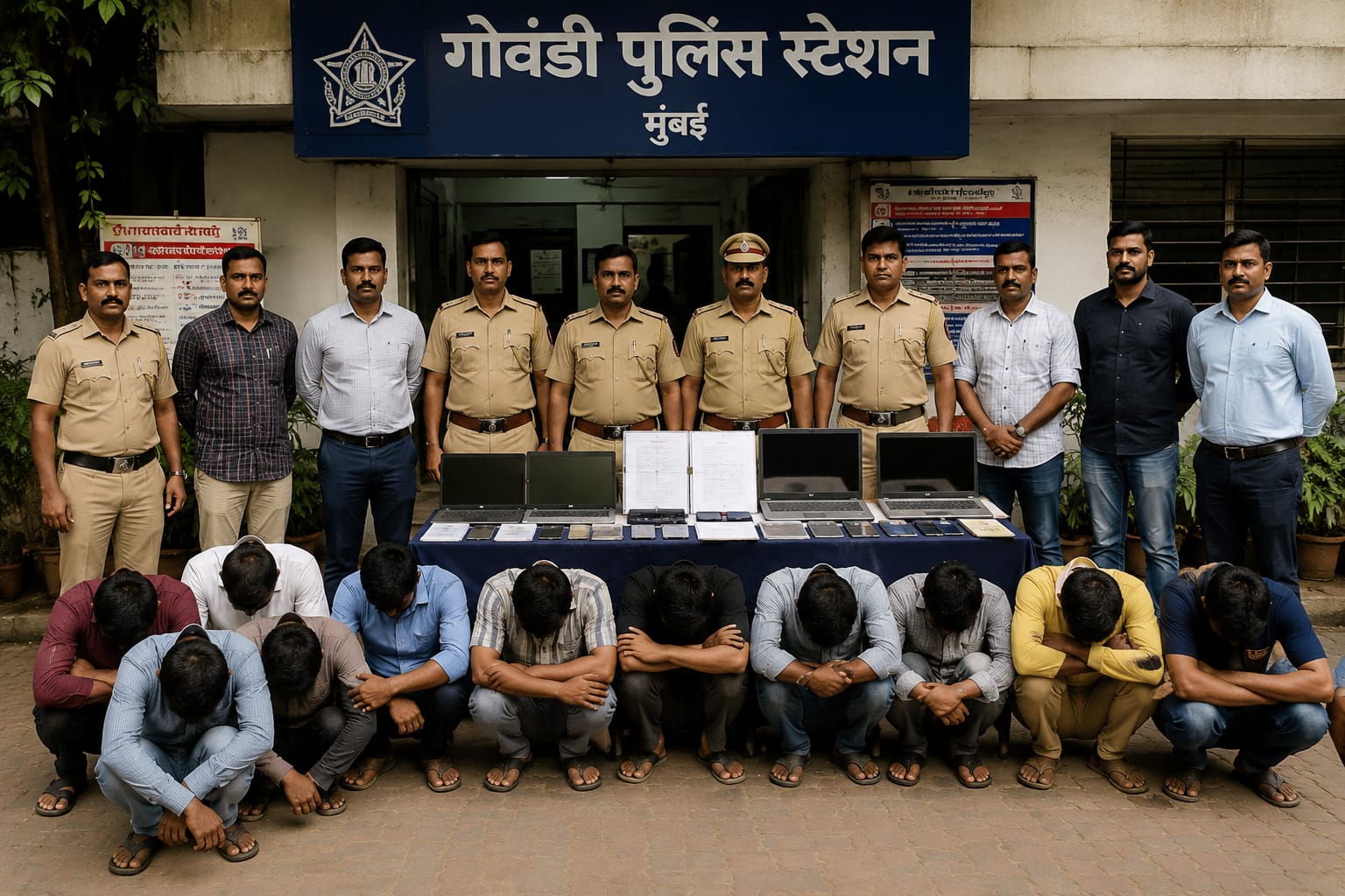 गोवंडी पुलिस की बड़ी कार्रवाई: स्वास्थ्य बीमा के नाम पर लाखों की ठगी करने वाले 12 शातिर गिरफ्तार