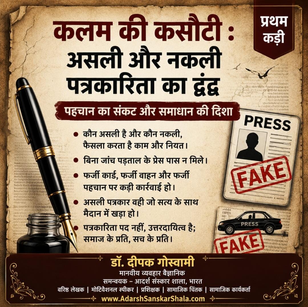 कलम की कसौटी : असली और नकली पत्रकारिता का द्वंद्व
