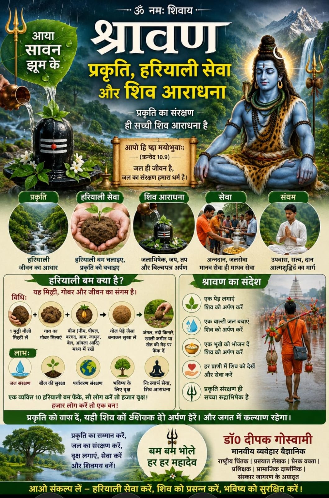श्रावण,  प्रकृति हरियाली बम और शिव आराधना