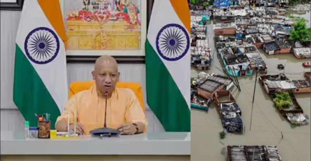 चित्रकूट में सीएम योगी ने बाढ़ पीड़ितों के घावों पर लगाया मरहम, बांटी राहत सामग्री, ढहे मकानों के लिए दिए चेक